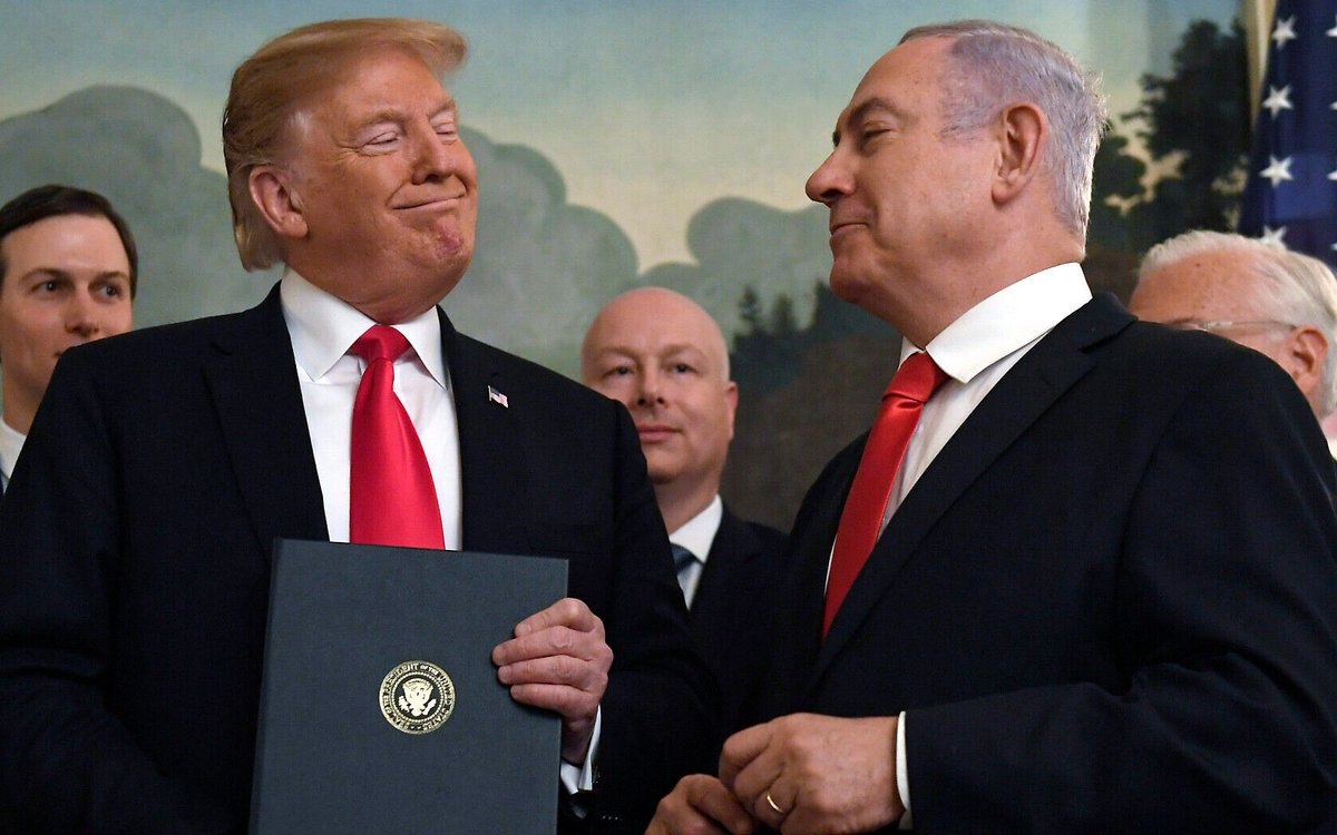 Trump calls Netanyahu a 'war hero' and says, 'I guess I am too.'  More than 50k children were killed in Gaza till now.