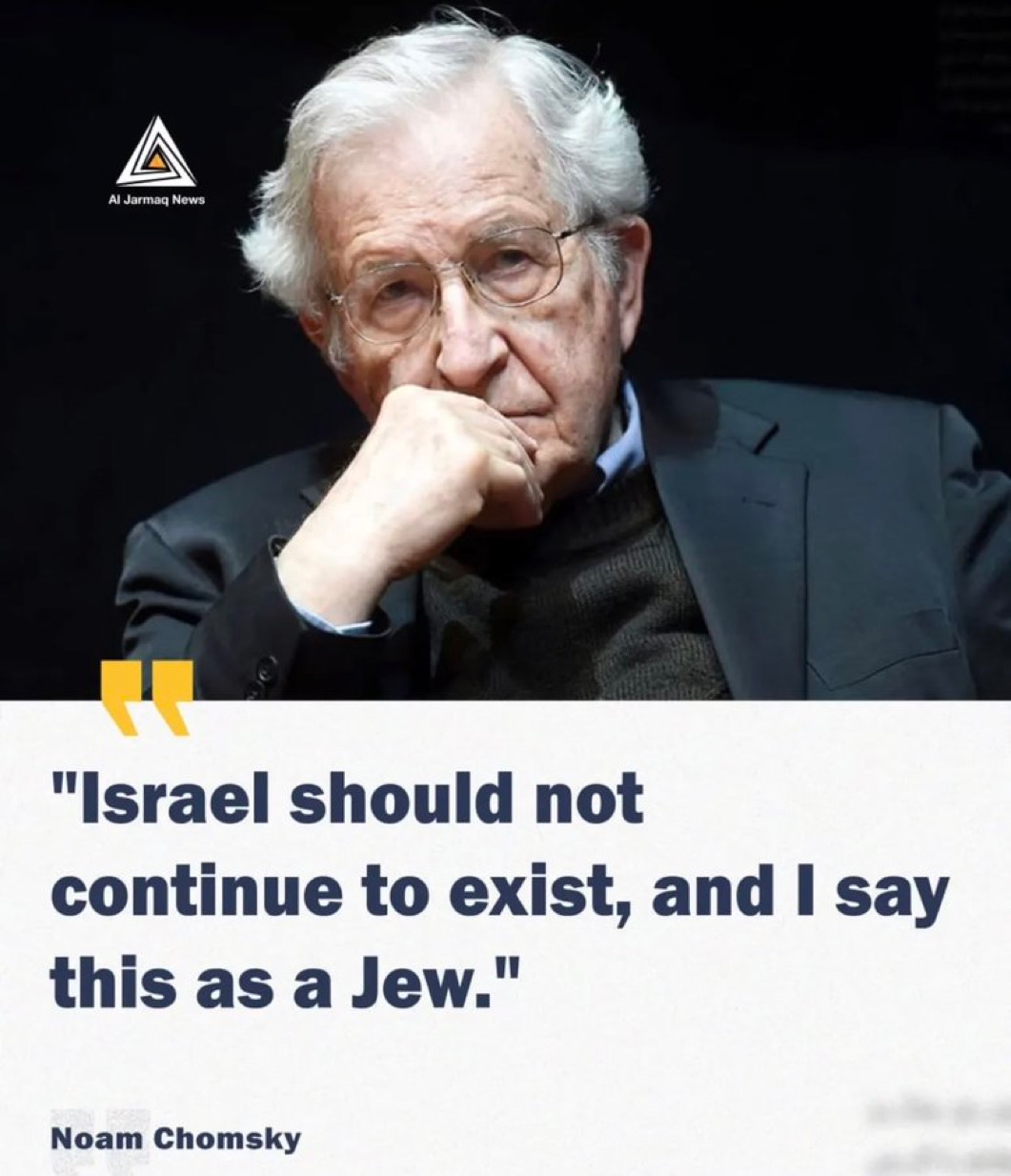Chomsky’s position is no longer a matter of controversy. As we slowly come to terms with the facts, it becomes clear that he saw the big picture way ahead of his time—quiet, wise truth. For world peace, dismantle Israel. Free USA, Free Palestine.