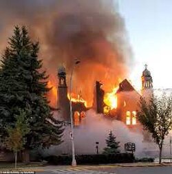 Dozens of churches are vandalized and torched in Canada after hundreds of unmarked graves were discovered at sites of former residential schools for Indigenous children run by the Catholic church