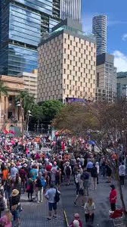 Australians out in force in Brisbane today protesting the new Government Digital ID It will be coming to a Country near you & needs to be resisted at all costs.