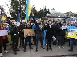 Ukrainian men are apparently protesting in Dublin Ireland as rumours abound they may be required to return to die for Zelensky, Von der Liar and Biden.