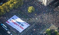 One of the biggest protests in the history of Great Britain, ONE MILLION people.