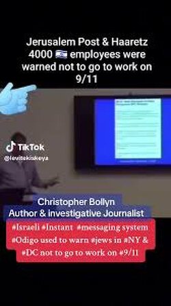 4,000 JEWS DID NOT GO TO WORK ON 9/11. THEY RECEIVED INSTANT MESSAGES IN HEBREW THROUGH AN ISRAELI APP CALLED ODIGO. A RABBI BOASTS THAT ANOTHER RABBI TOLD HIM THE TOWERS WERE COMING DOWN 1 WEEK BEFORE THEY DID IN 
