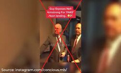 Neil Armstrong is asked to plane his hand on the Bible and swear he walked on the moon, he point blank refuses and runs away!