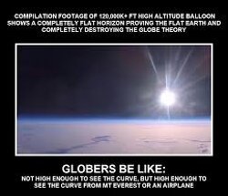 100,000 feet Flat and motionless. Local sun Horizon rises to eye level, which would be impossible on a ball.