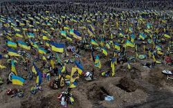 BlackRock has asked that Ukrainian soldiers not be buried on the land it owns in Ukraine. Representatives from BlackRock recently visited Kyiv and requested that soldiers no longer be buried in the ground. They have already bought 47 percent of Ukraine's land.