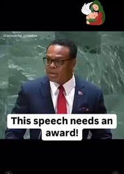 This speech at the UN needs an award!