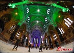 The Church turned into an ice skating rink in the Netherlands.