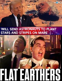 We will send astronauts to plant stars and stripes on Mars.
