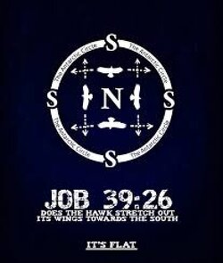 “Does the hawk fly by your wisdom, and stretch her wings toward the south?” - Job 39:26  The hawk stretching her wings toward the south only makes sense on a flat earth, where every direction outward from the central North is south. Just like compass readings, the layout fits perfectly on the plane God created.
