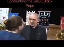 Woman confronts the Jesuit Black Pope, the Pope no one ever talks about and few even know about.