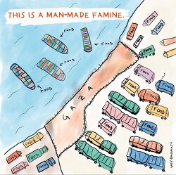 Collective punishment, forced starvation, Genocide. This is Zionism.