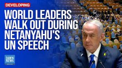 All the UN members walked out during Netanyahu’s speech! 