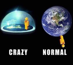 So let me get this straight… Standing upright on a flat, motionless plane = crazy. But dangling upside down on a spinning space ball at 1,000 mph… Totally normal.