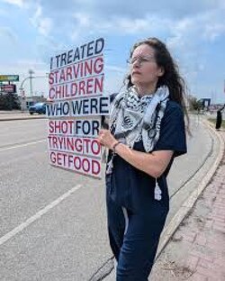 My dear colleague and friend Dr. Deirdre Nunan went from working as an orthopaedic surgeon in Gaza and immediately onto the streets back in Canada to protest Canadian complicity in Israel’s crimes against Palestinian children in Gaza.