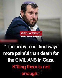 This is a real quote. Given by the *sitting* Israeli “Minister of Heritage.” Let that sink in.