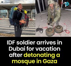 Bombs a mosque in Gaza, then goes on holiday to the UAE. Emirates has no shame. They would sell their own mother for a shekel.