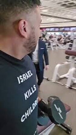 He was kicked out of the gym because they didn't like his t-shirt, 