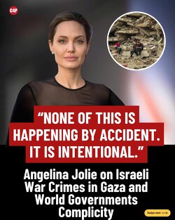 Angelina Jolie speaks out about the Famine in Gaza again.