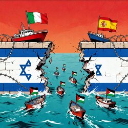 BREAKING: Italy Sends a SECOND Naval Vessel for Assistance and Protection. Thank you, Spain and Italy, for sending navy ships to protect the Global Sumud Flotilla after the attacks