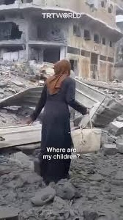 Gaza woman leaves home for flour, returns to find family buried under rubble. A Palestinian woman wails in anguish upon returning to the home she had gone in search of flour, only to see it. An Israeli attack destroyed her house, and her entire family, including her husband, was buried under the rubble.