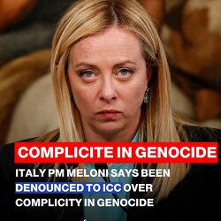 BREAKING: Italian Prime Minister Giorgia Meloni reported to the ICC. Meloni announced that she and two of her ministers have been reported to the International Criminal Court for Israel's genocide in Gaza. Justice is Coming for ALL the Complicit Parties.