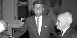 Kennedy demanded to inspect Israel's Dimona reactor in 1963, threatening to cut U.S. aid. He was assassinated that same year.