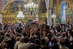 Palestinian Christian funeral attacked by zionsits terrorists !!!