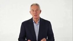 Tony Blair delivers a sales pitch on the amazing 