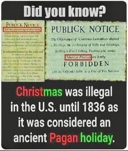 Did you know Christmas in the US was banned as it was considered a pagan festival?