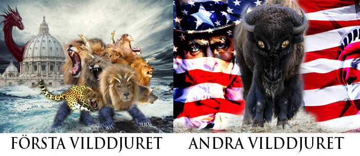 Uppenbarelseboken 13: Första vilddjuret (Rom) och andra vilddjuret (USA)